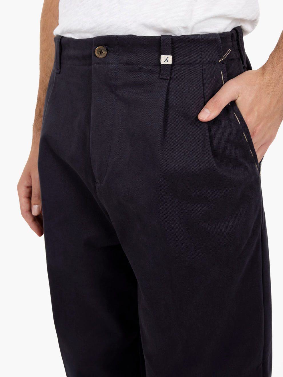 Pantaloni Poseidone larghi navy