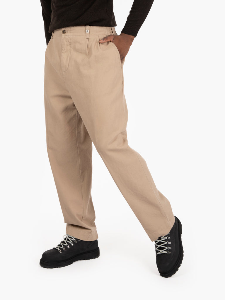 MYTHS - Pantaloni Poseidone taglio largo beige