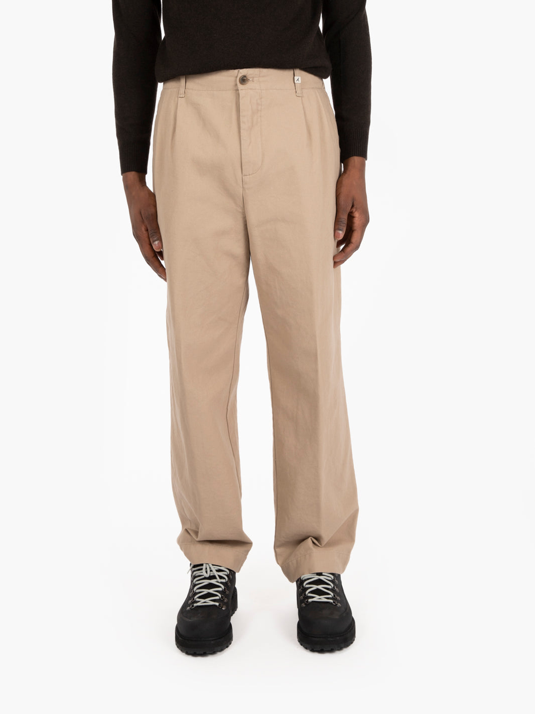 Pantaloni Poseidone taglio largo beige