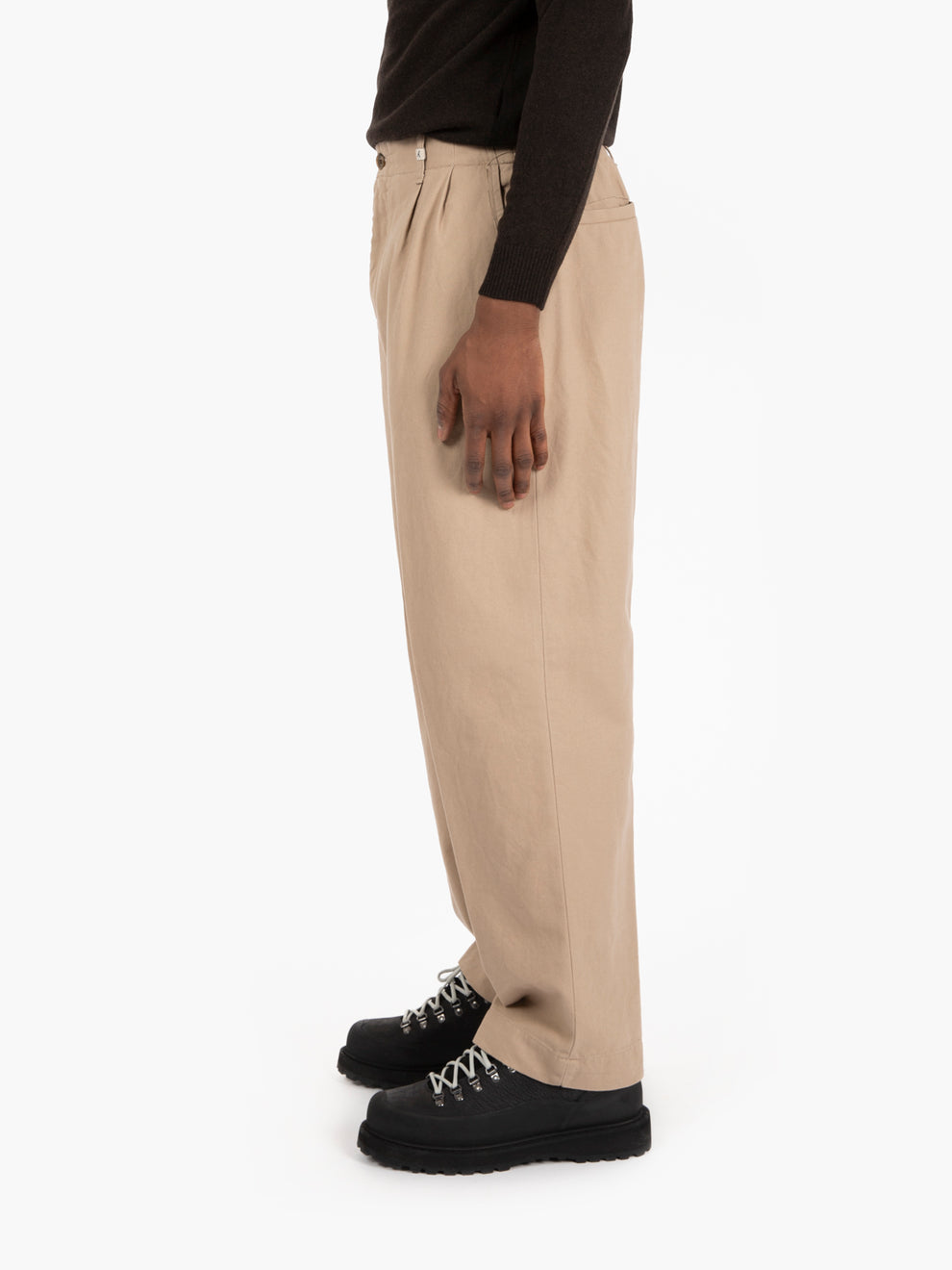 Pantaloni Poseidone taglio largo beige