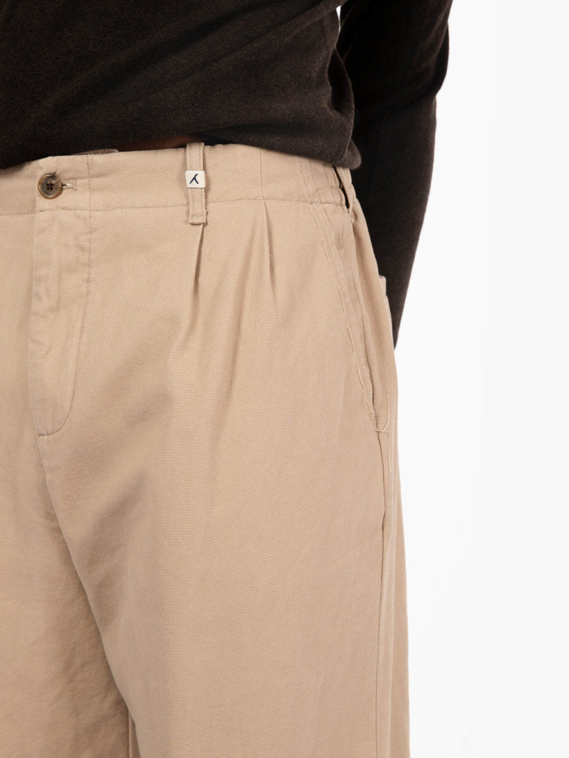 Pantaloni Poseidone taglio largo beige