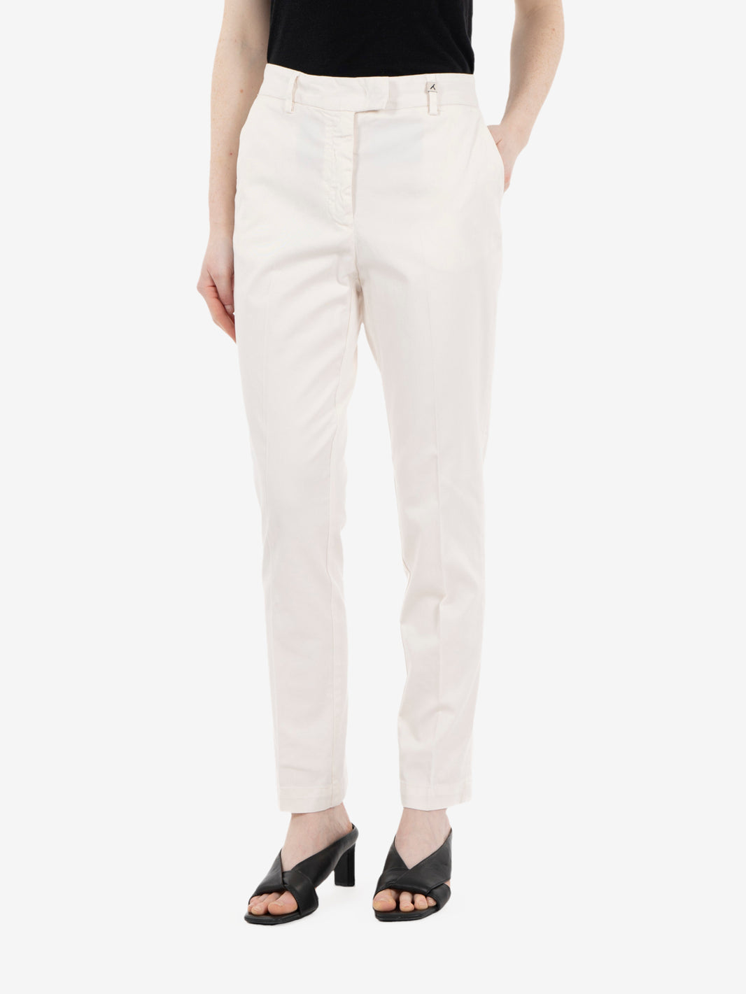 Off-white slim fit trousers