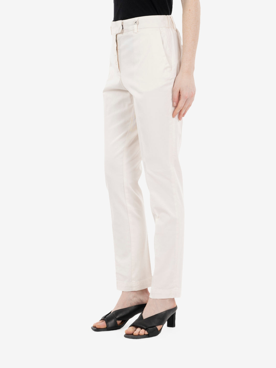 Off-white slim fit trousers