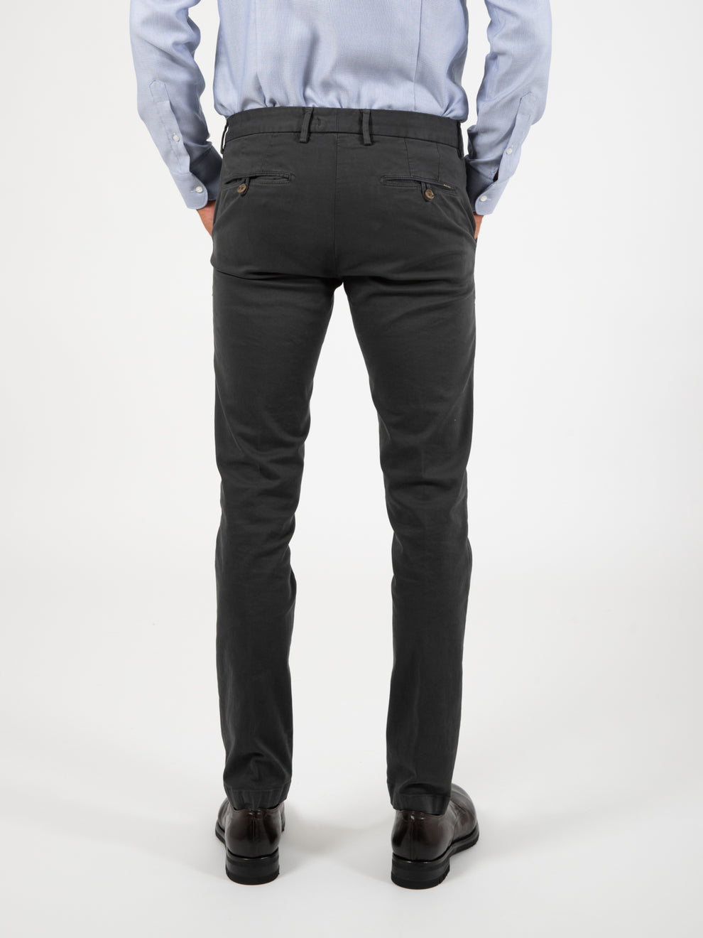 Pantaloni slim in cotone grigi