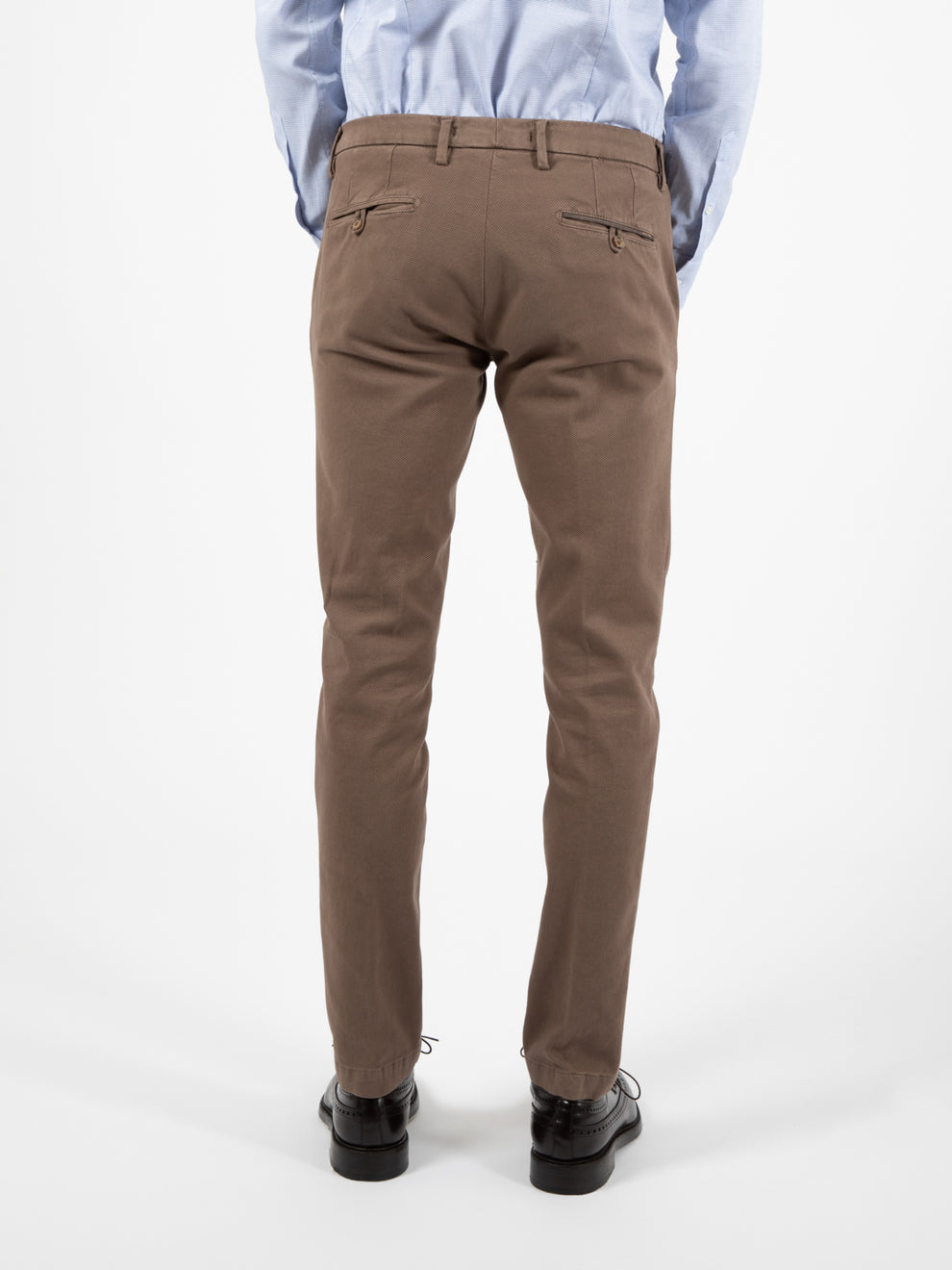 Pantaloni slim lavorato marrone chiaro