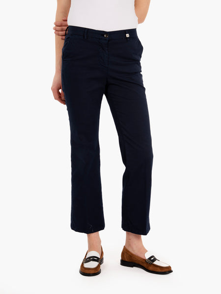 Pantaloni trombetta in cotone blu