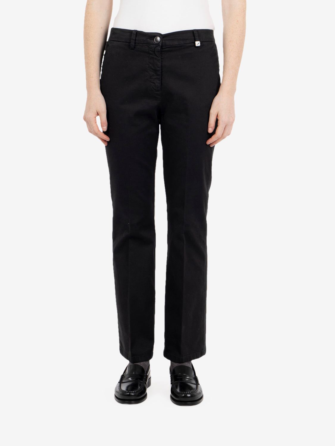 Pantaloni trombetta in cotone neri
