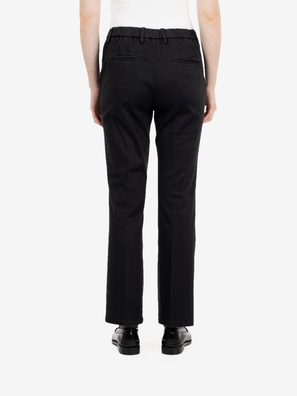 Pantaloni trombetta in cotone neri