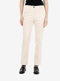 Pantaloni trombetta in cotone off white