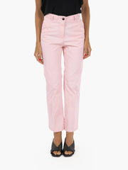 MYTHS - Pantaloni trombetta in cotone rosa