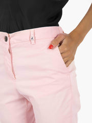 MYTHS - Pantaloni trombetta in cotone rosa