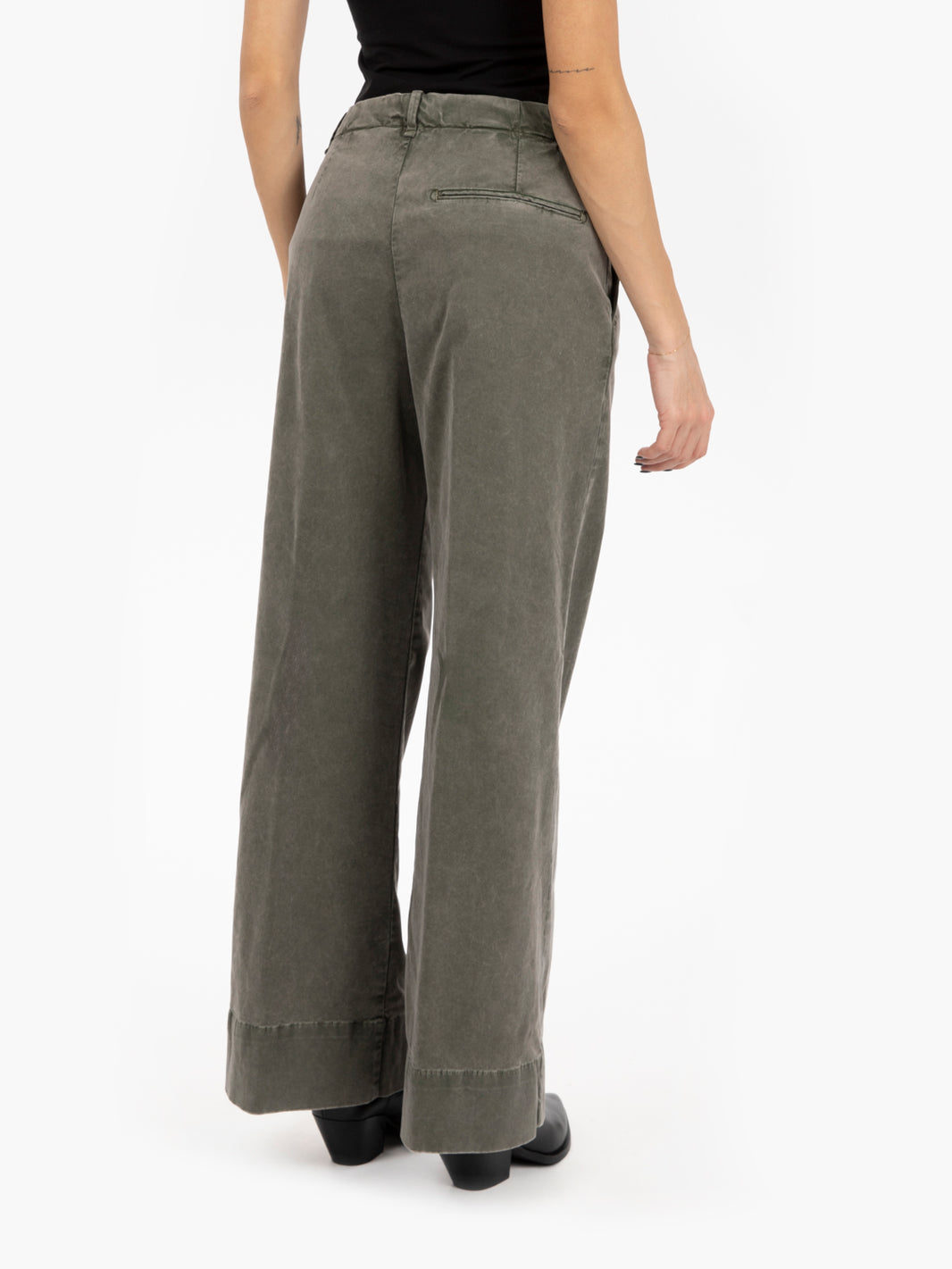 Pantaloni wide leg verdi