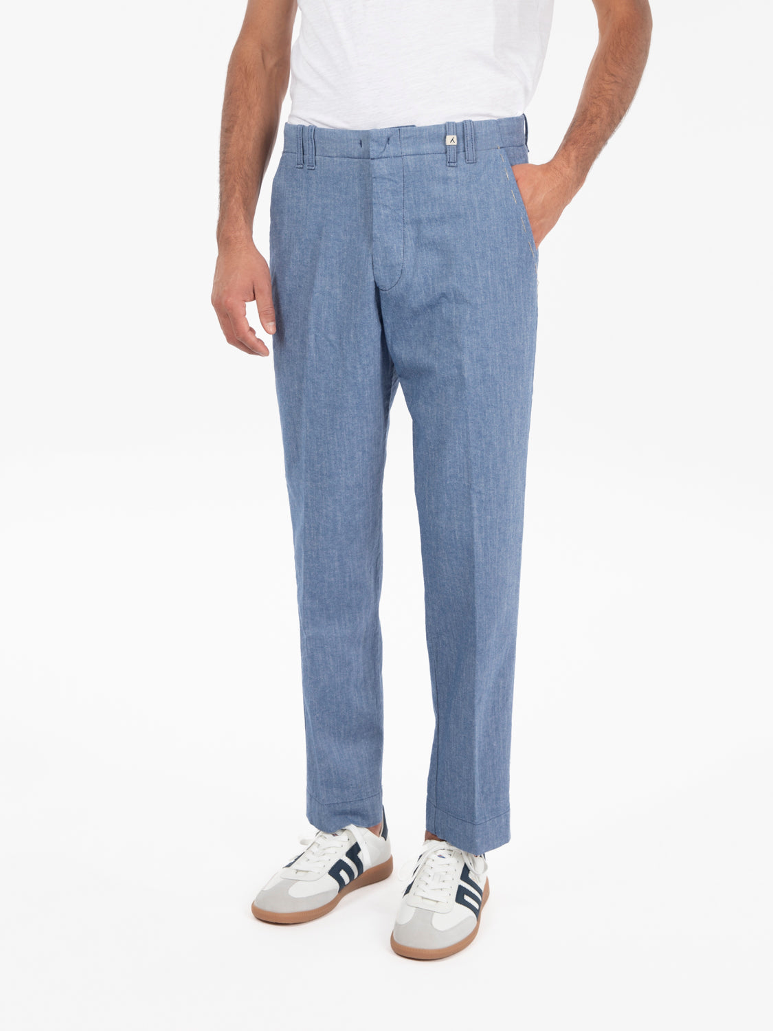 Yarn Dyed Pants Light Blue