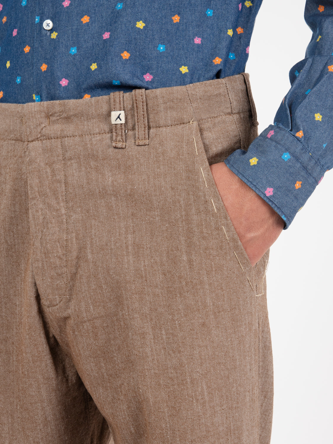 Yarn Dyed Pants Dark Brown