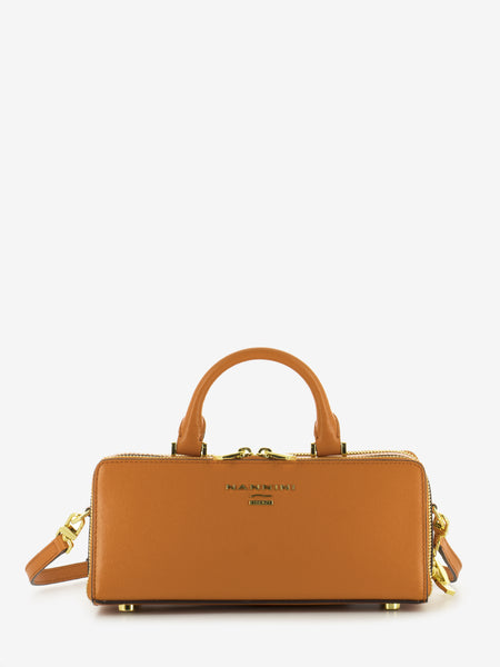 Borsa a mano in pelle Flora arancio