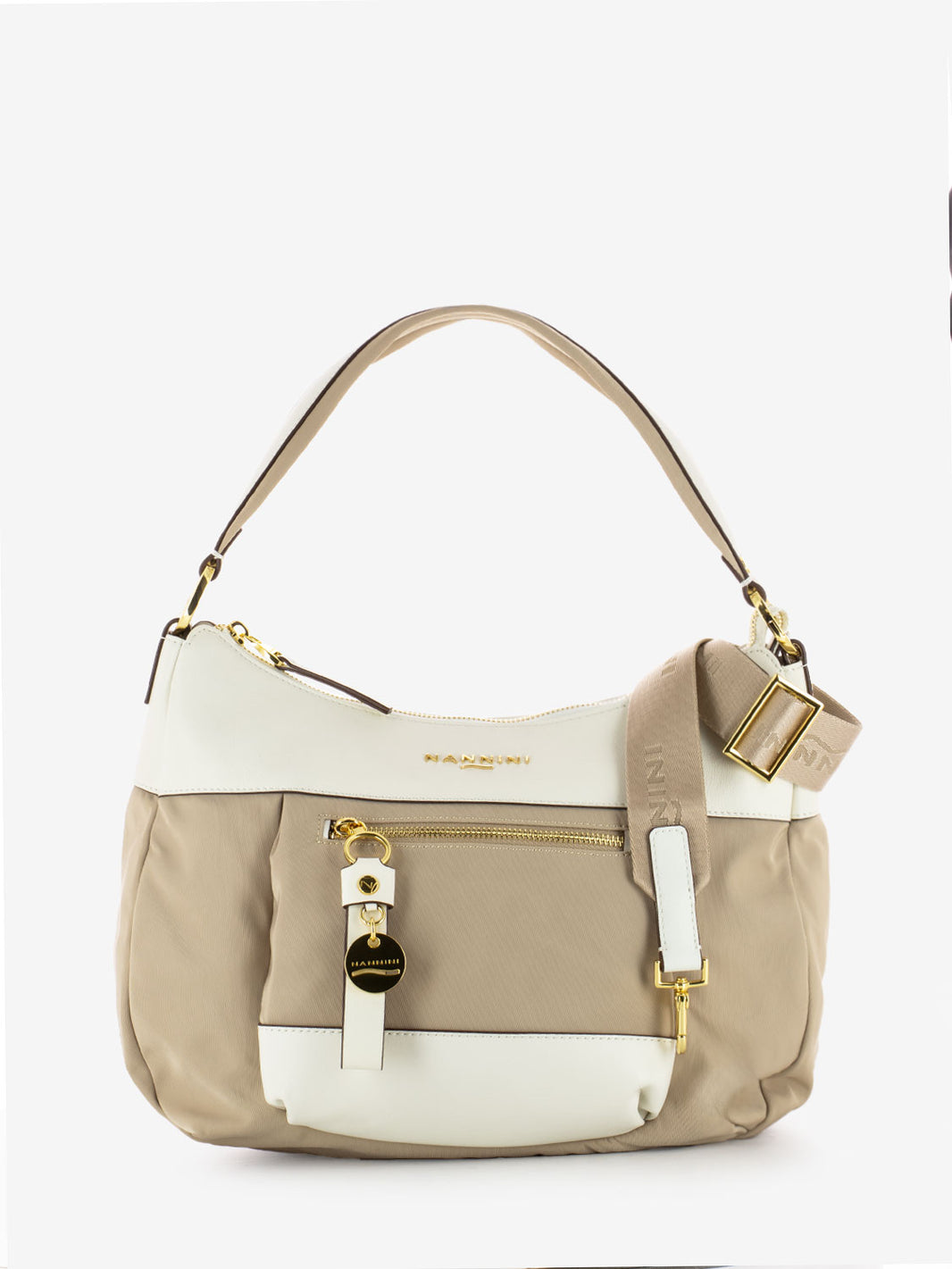 Borsa a spalla Liberty in nylon beige / offwhite
