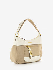 NANNINI - Borsa a spalla Liberty in nylon beige / offwhite