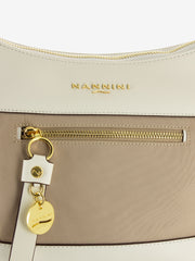 NANNINI - Borsa a spalla Liberty in nylon beige / offwhite