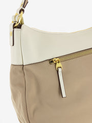 NANNINI - Borsa a spalla Liberty in nylon beige / offwhite