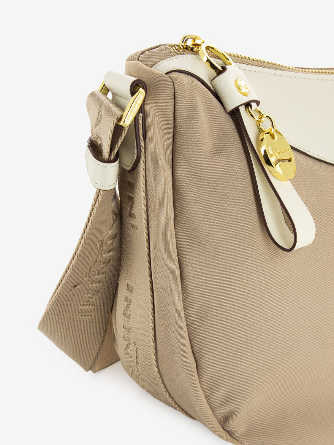 Borsa a tracolla Liberty in nylon beige / offwhite