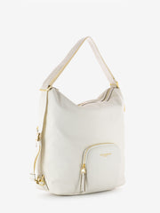 NANNINI - Borsa Gardenia in nylon e pelle off white