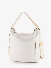 NANNINI - Borsa Gardenia in nylon e pelle off white