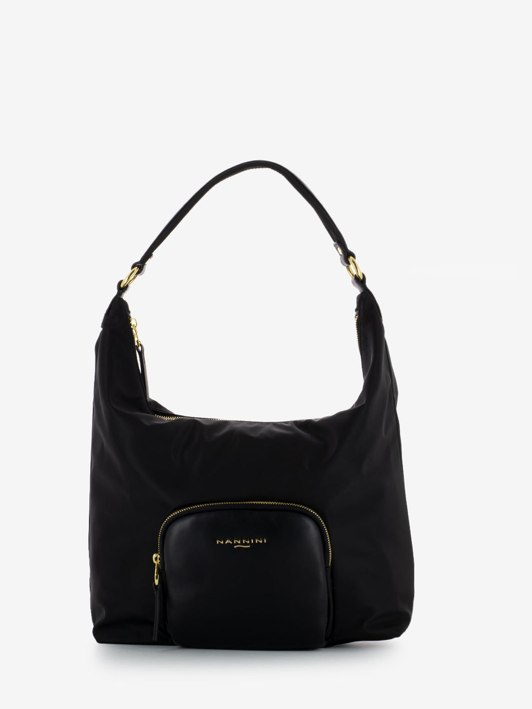 Borsa Gardenia in pelle e nylon nero