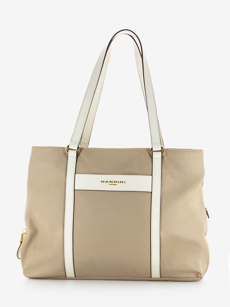 Borsa Liberty grande in nylon beige / offwhite