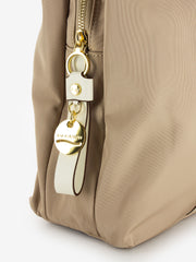 NANNINI - Borsa Liberty grande in nylon beige / offwhite