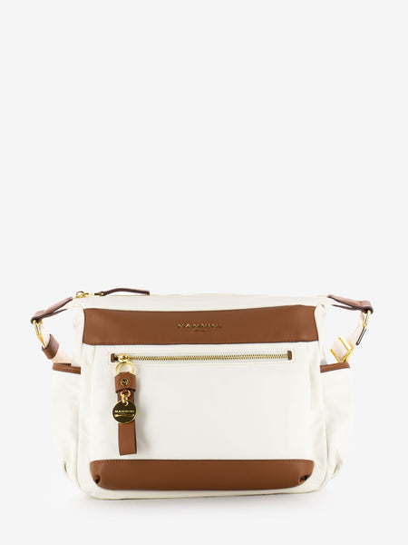 Borsa Liberty nylon offwhite / cuoio