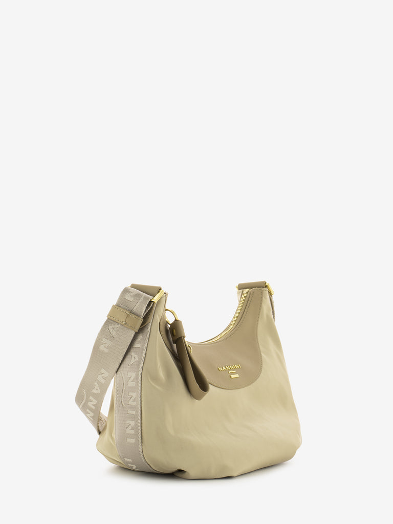 NANNINI - Borsa mezzaluna Liberty beige