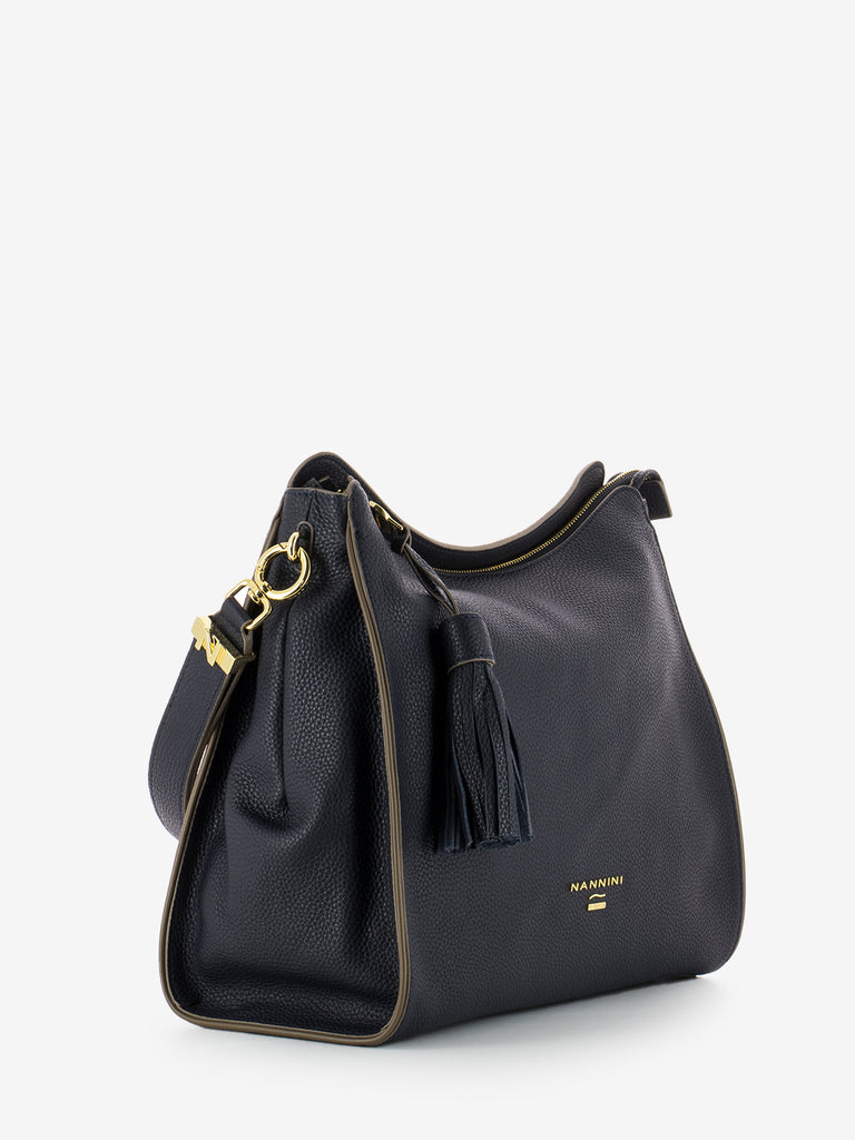 NANNINI - Borsa pelle Blake navy