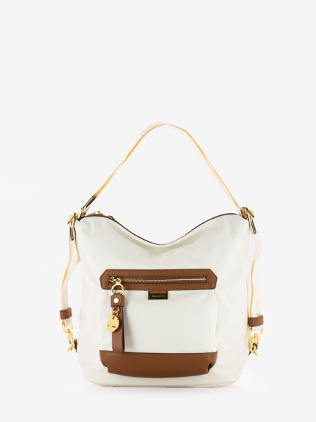 Borsa zaino Liberty off-white / cuoio