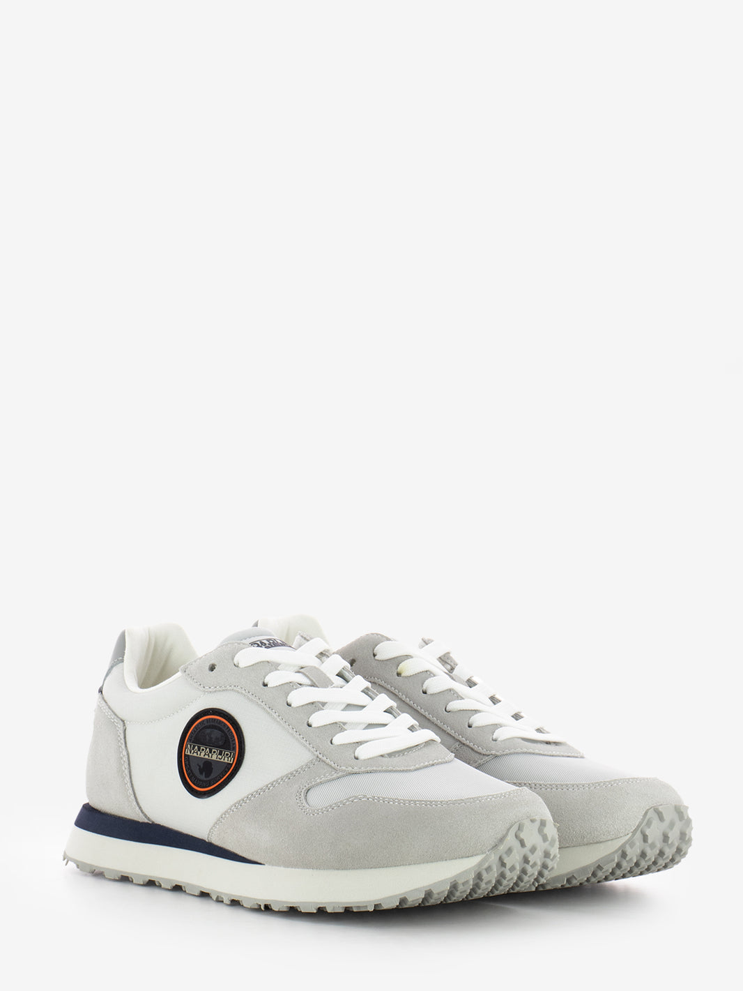 Sneakers in suede e nylon bright white