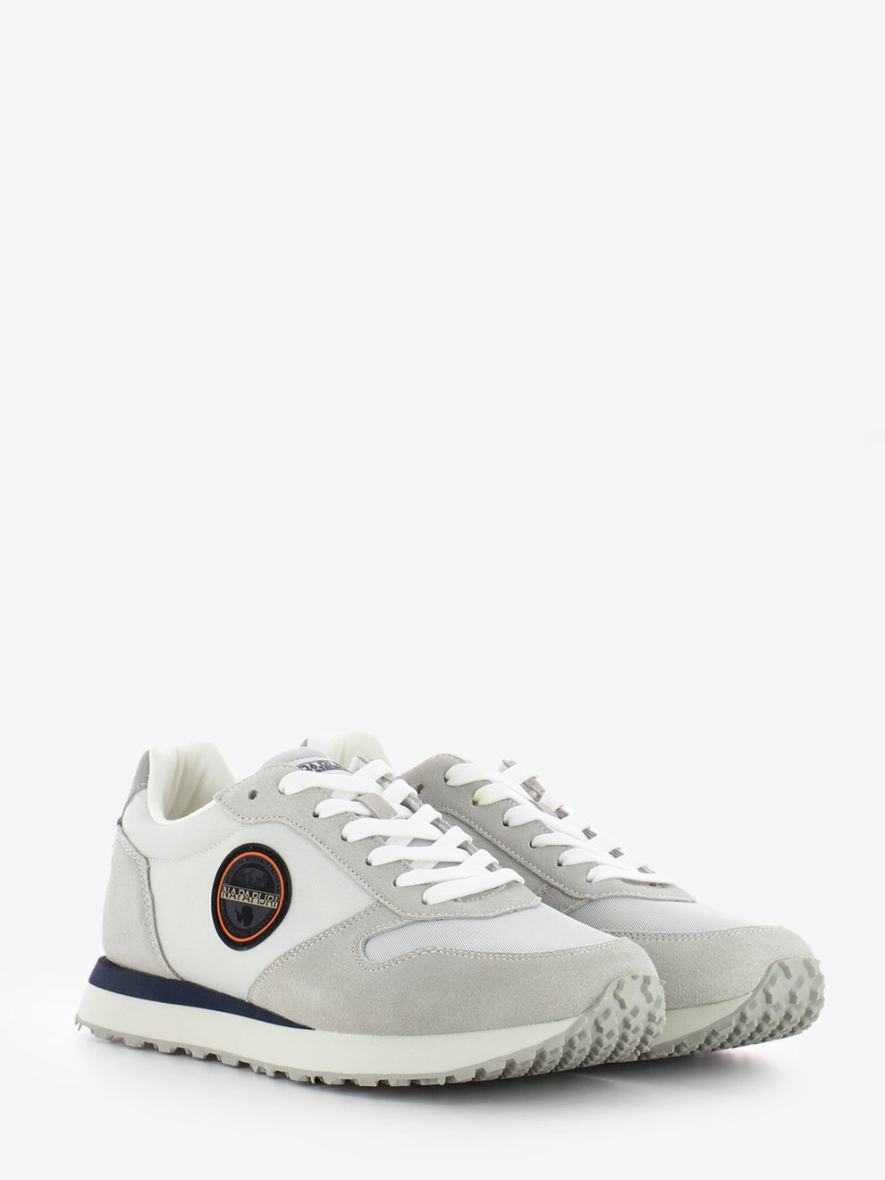 Sneakers in suede e nylon bright white