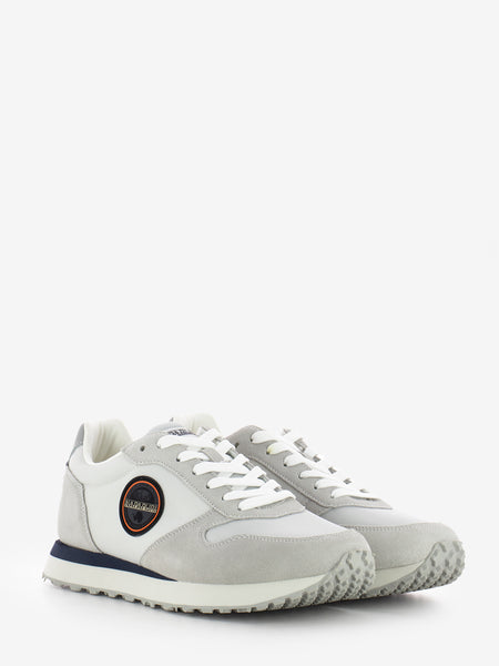 Sneakers in suede e nylon bright white