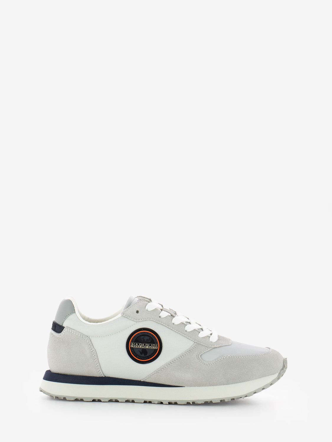 Sneakers in suede e nylon bright white