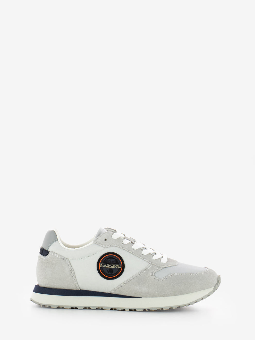 Sneakers in suede e nylon bright white
