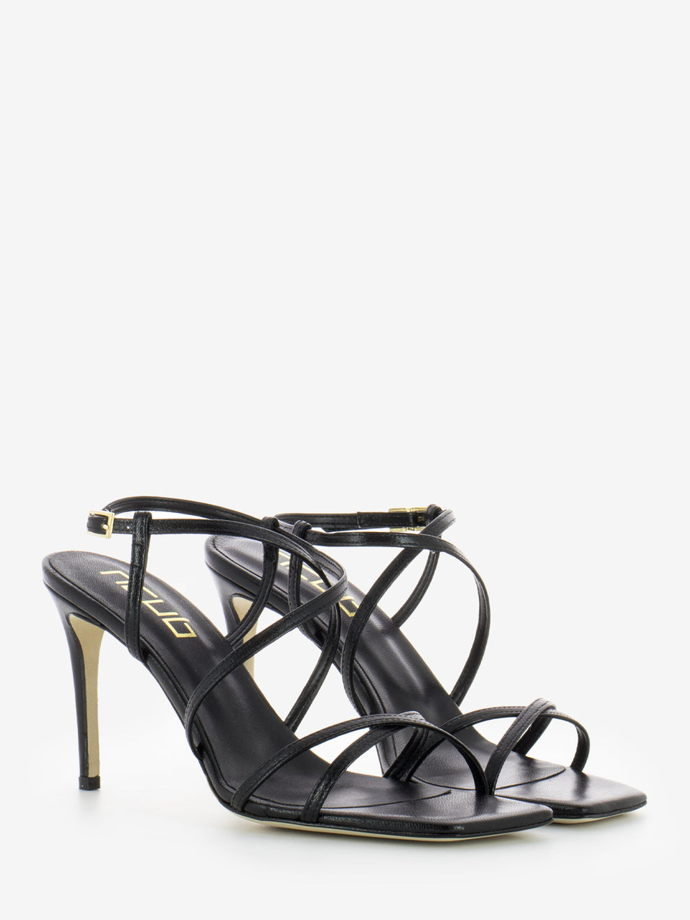 Mony 17 square toe black sandals