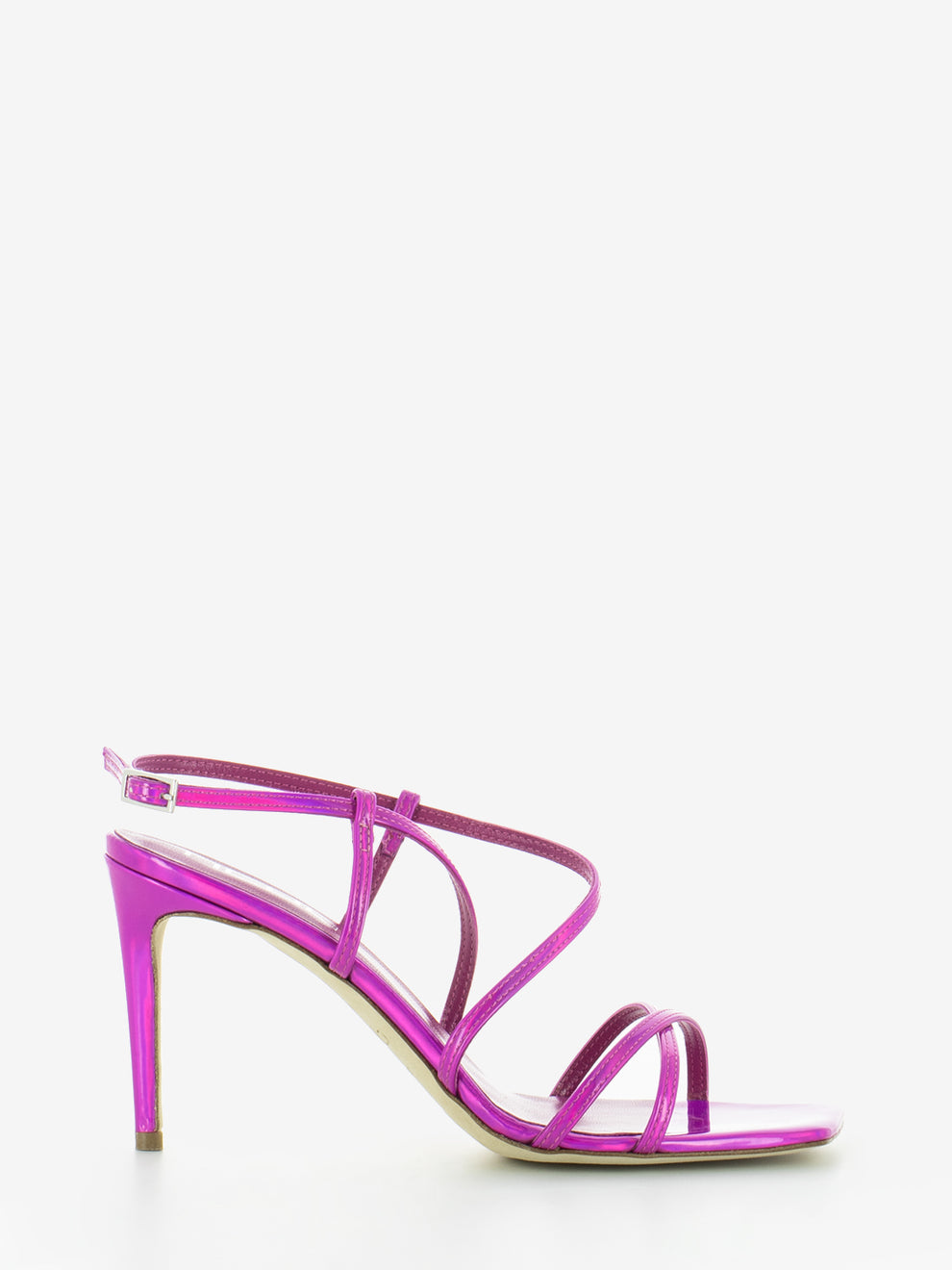 Fuchsia square toe sandal