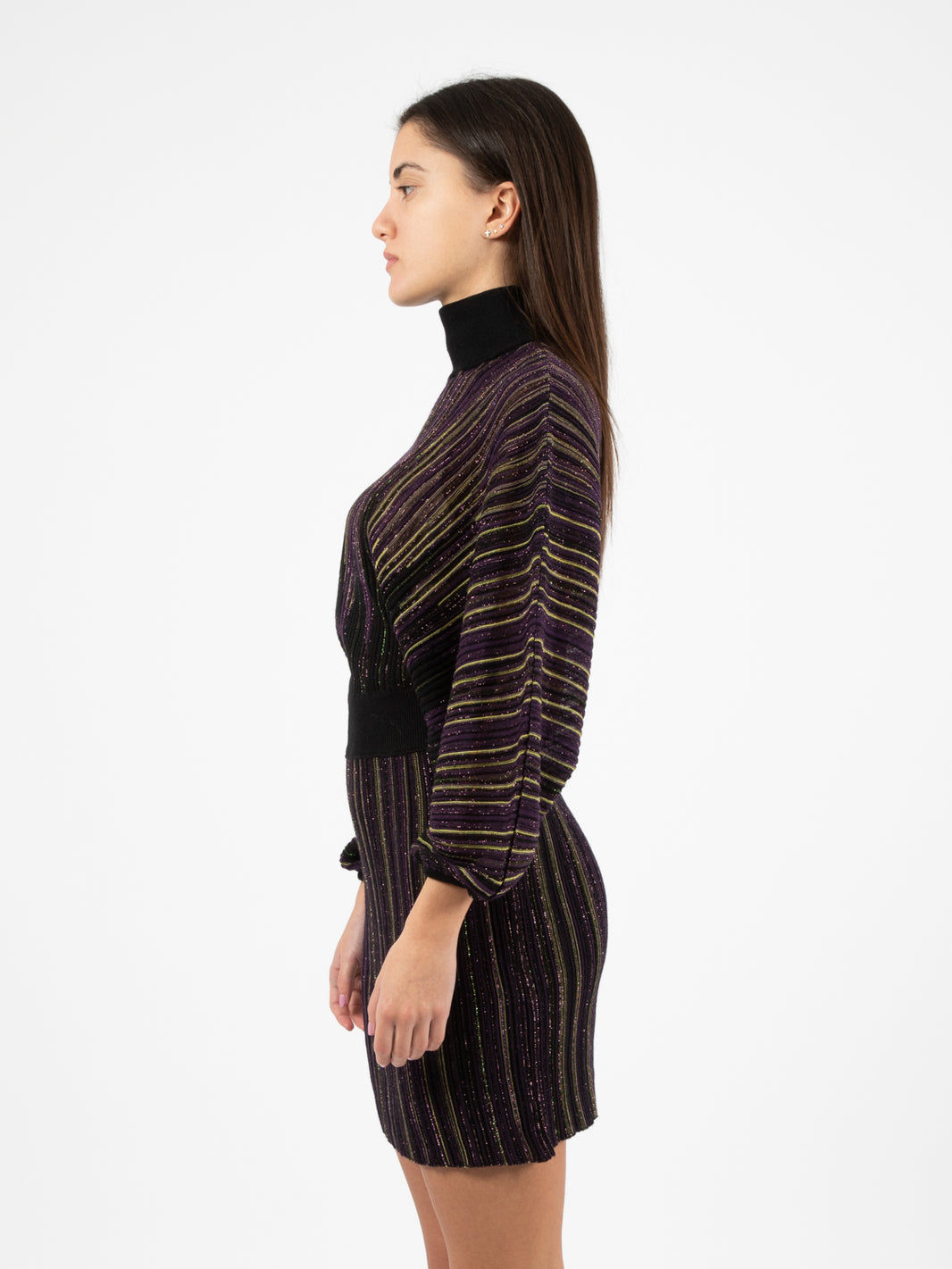 Abito Tartare corto in maglia multicolor
