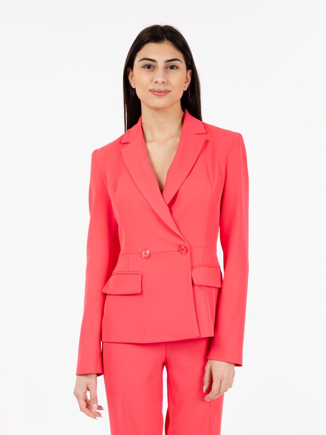 Blazer corto doppiopetto fuxia