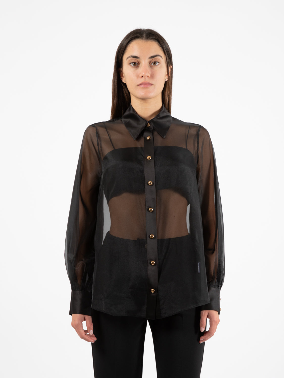 Camicia in organza nera