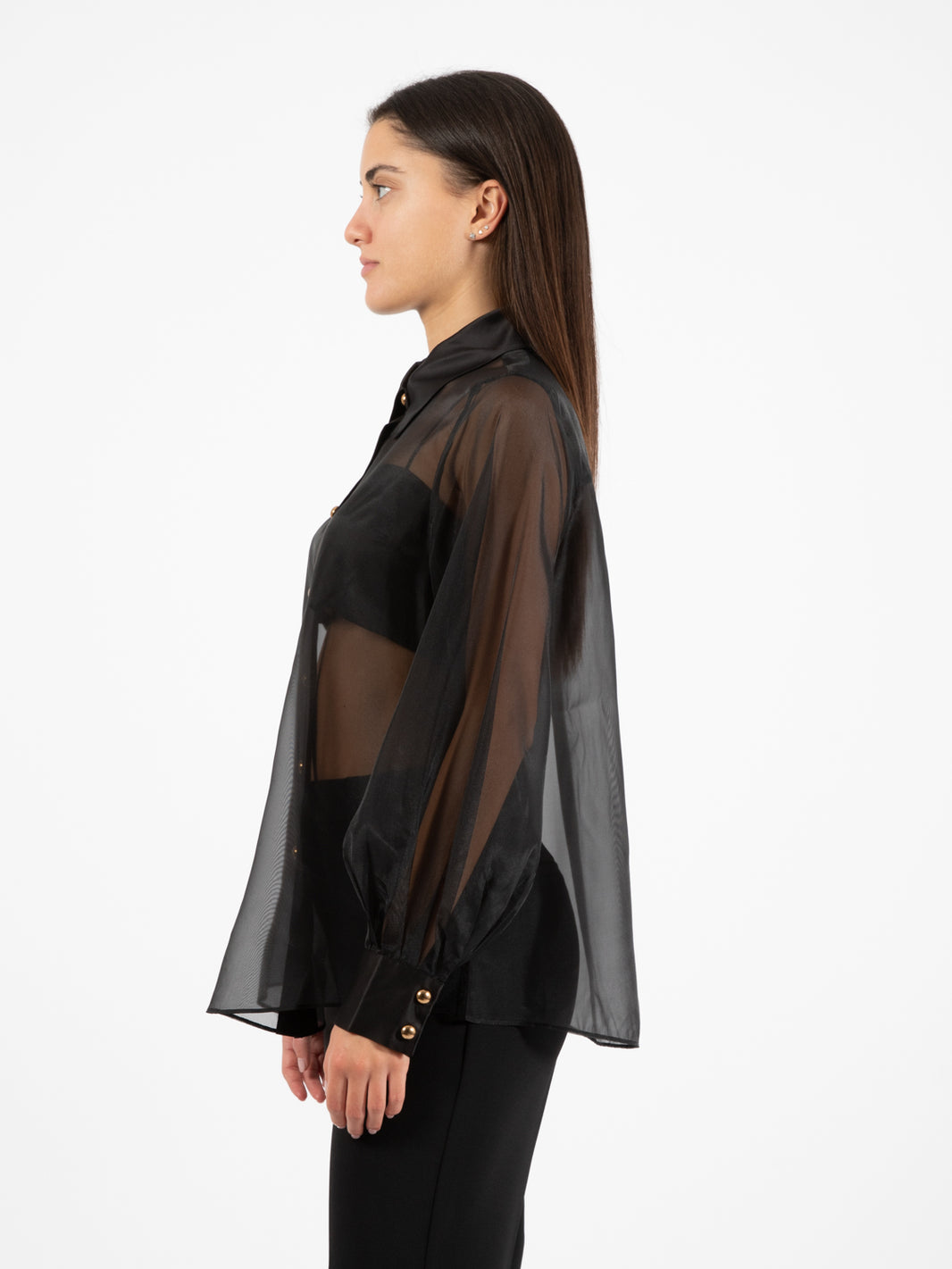 Camicia in organza nera