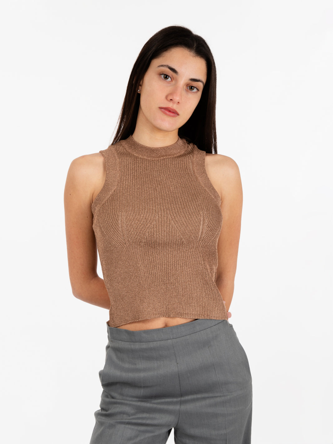 Top in maglia lurex Vanise bronzo