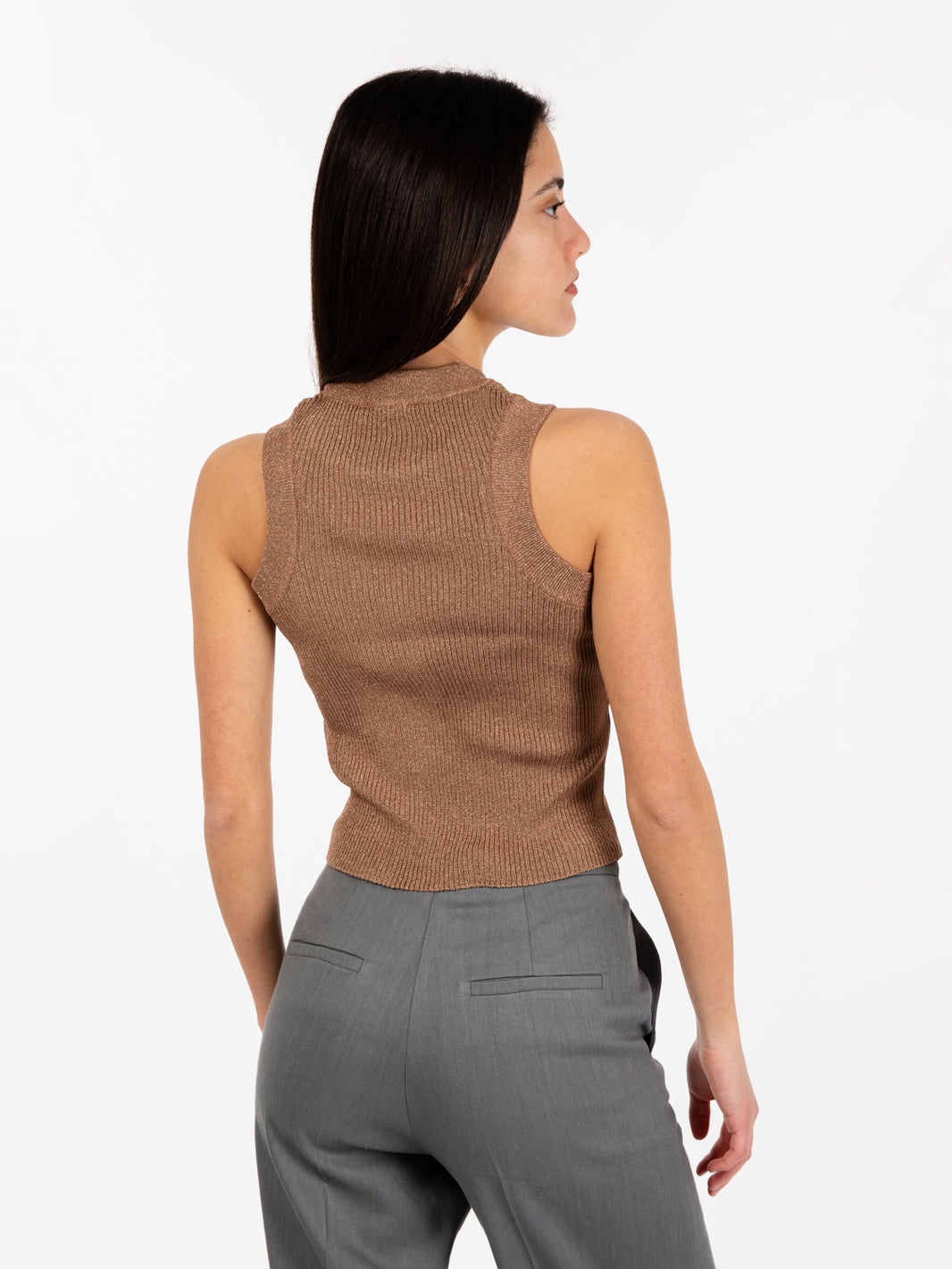 Top in maglia lurex Vanise bronzo