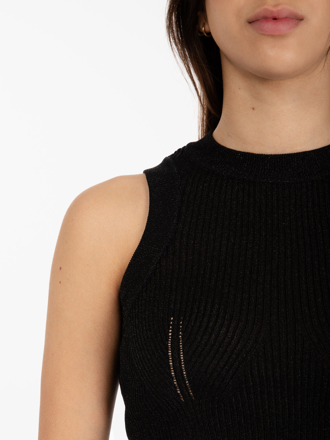 Top in maglia lurex Vanise nero
