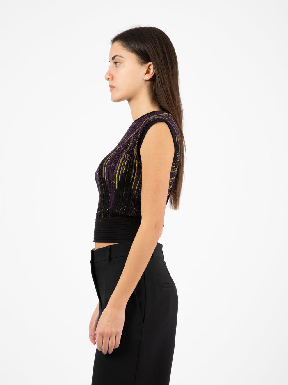 Top Mickey in maglia multicolor
