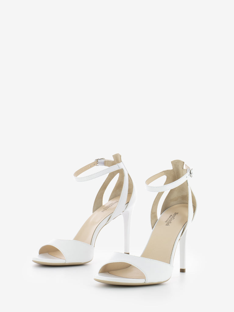 NERO GIARDINI - Sandalo con tacco in nappa bianco