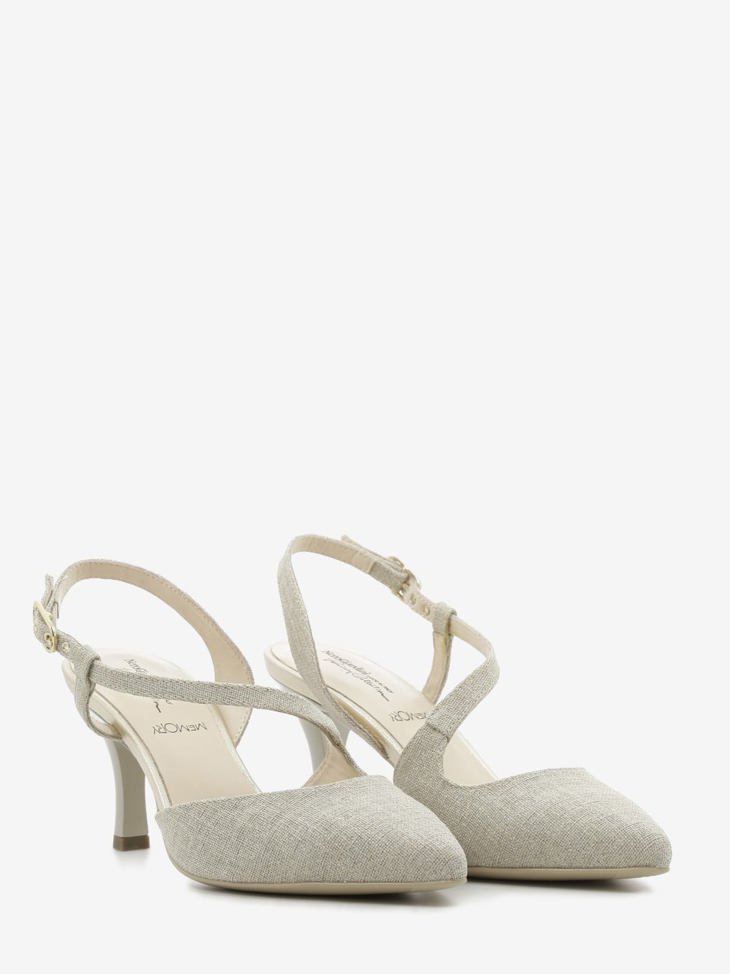 Slingback lurex beige